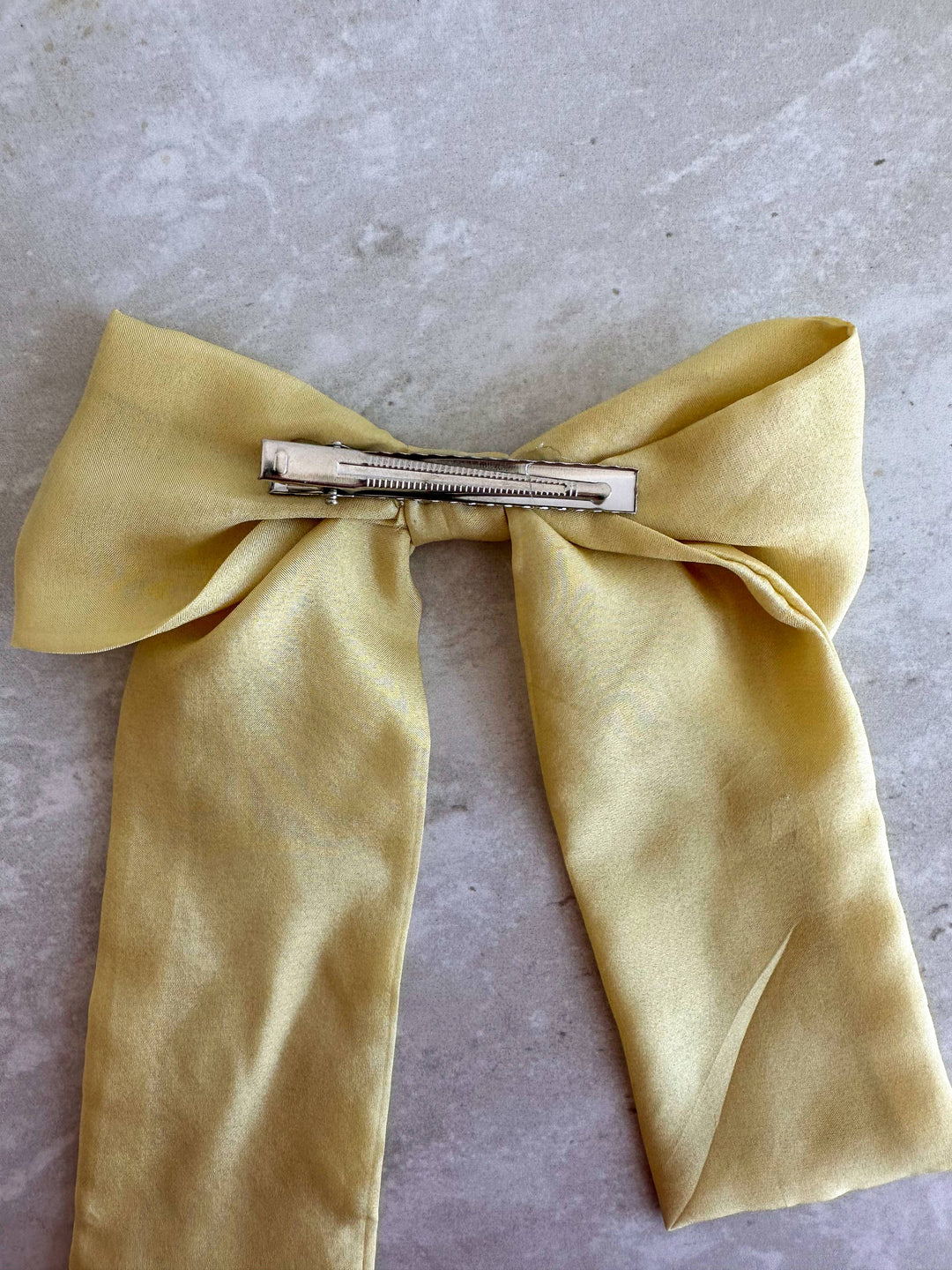 Butter Yellow Silk Hair Bow | Plant Dyed | Handmade